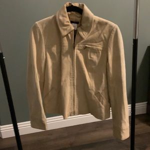J Crew tan suede jacket, wonderfully soft suede, goes with everything